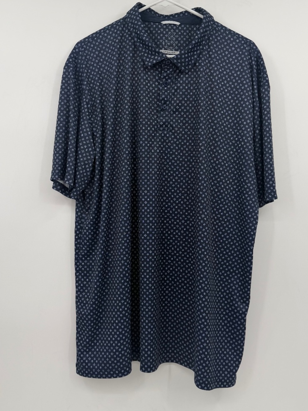 Swannies Polo Shirt Men 2XLarge Navy Blue Golf Stretch Performance Short Sleeve